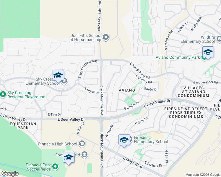 map of restaurants, bars, coffee shops, grocery stores, and more near 22207 North 36th Street in Phoenix
