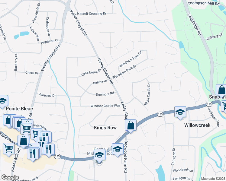 map of restaurants, bars, coffee shops, grocery stores, and more near 3249 Kelley Chapel Road in Decatur