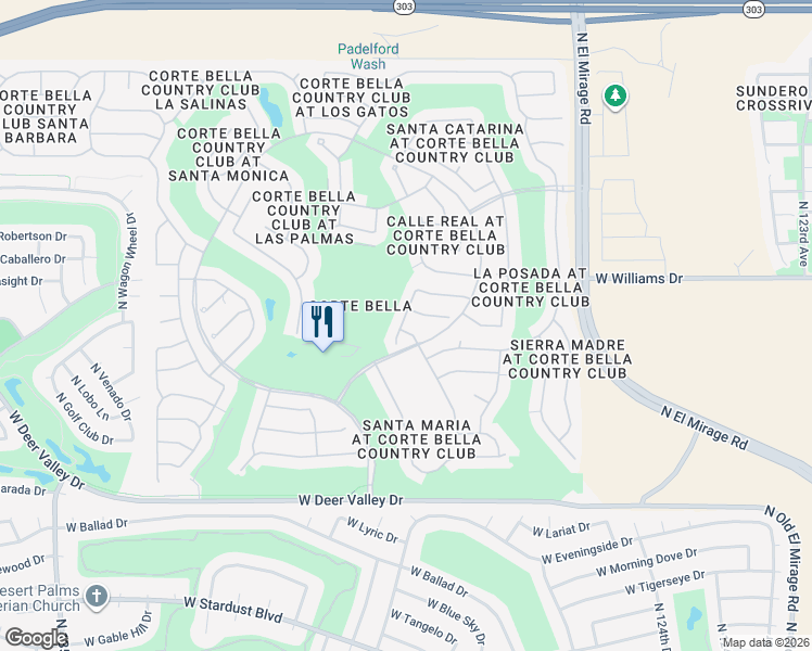 map of restaurants, bars, coffee shops, grocery stores, and more near 22425 North Los Gatos Drive in Sun City West
