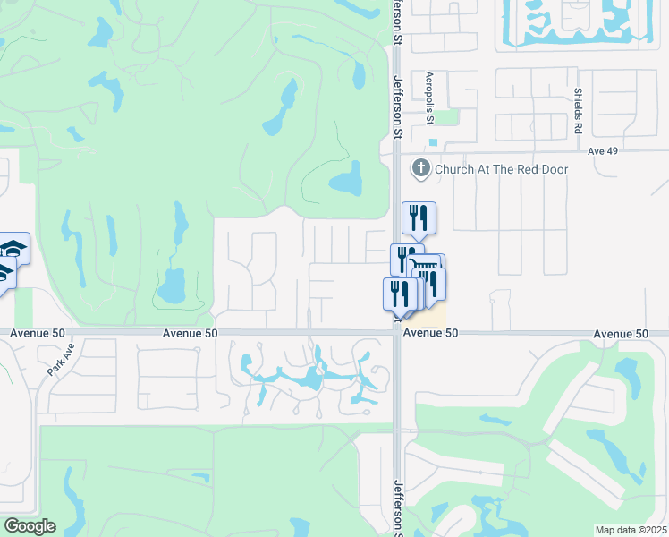 map of restaurants, bars, coffee shops, grocery stores, and more near 49560 Loren Court in La Quinta