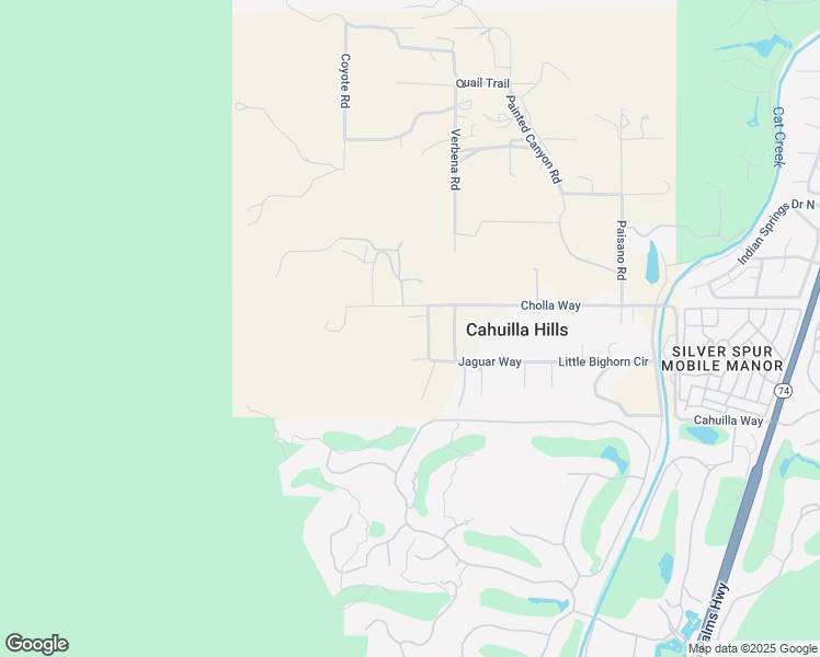 map of restaurants, bars, coffee shops, grocery stores, and more near 71411 Cholla Way in Palm Desert