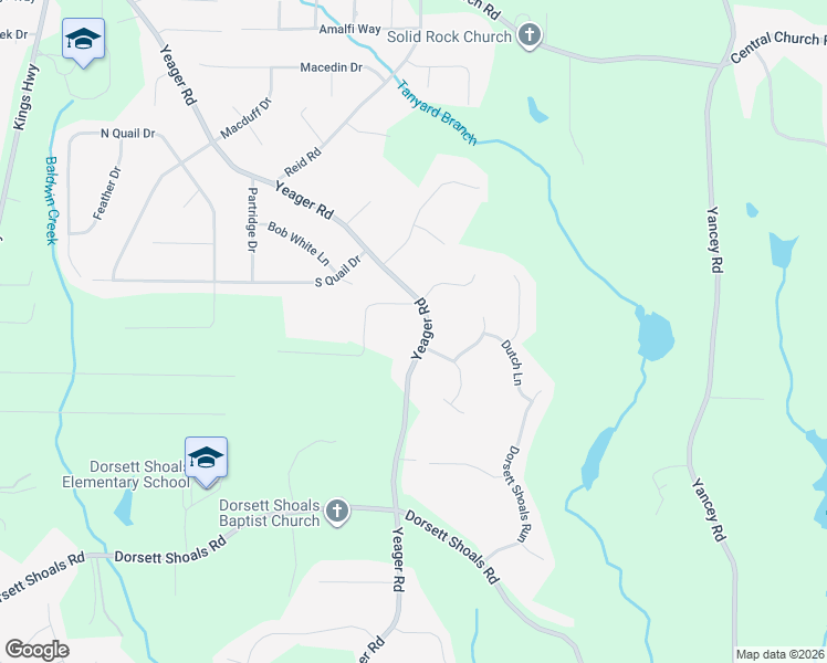 map of restaurants, bars, coffee shops, grocery stores, and more near 4299 Yeager Road in Douglasville