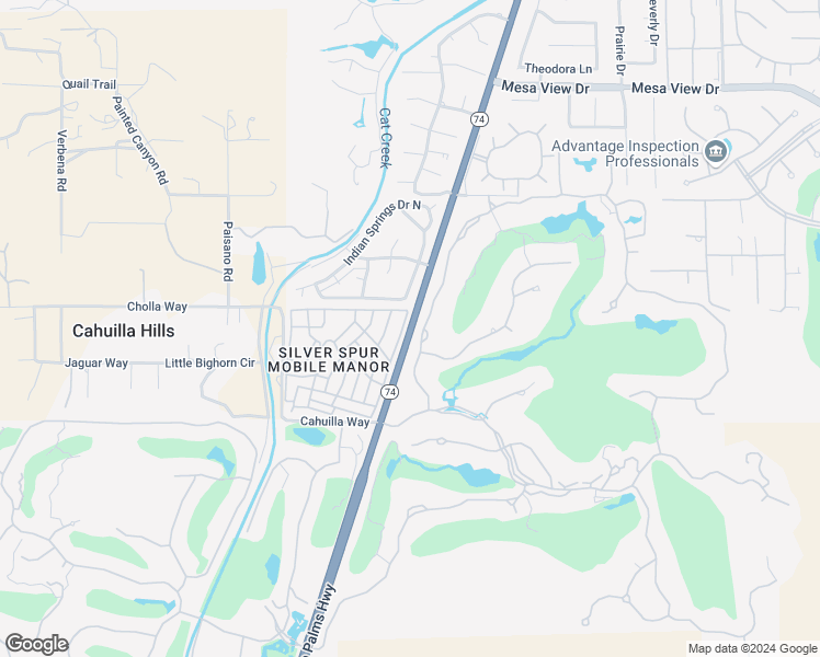 map of restaurants, bars, coffee shops, grocery stores, and more near 15 Beavertail Lane in Palm Desert