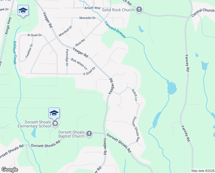map of restaurants, bars, coffee shops, grocery stores, and more near 4299 Yeager Road in Douglasville