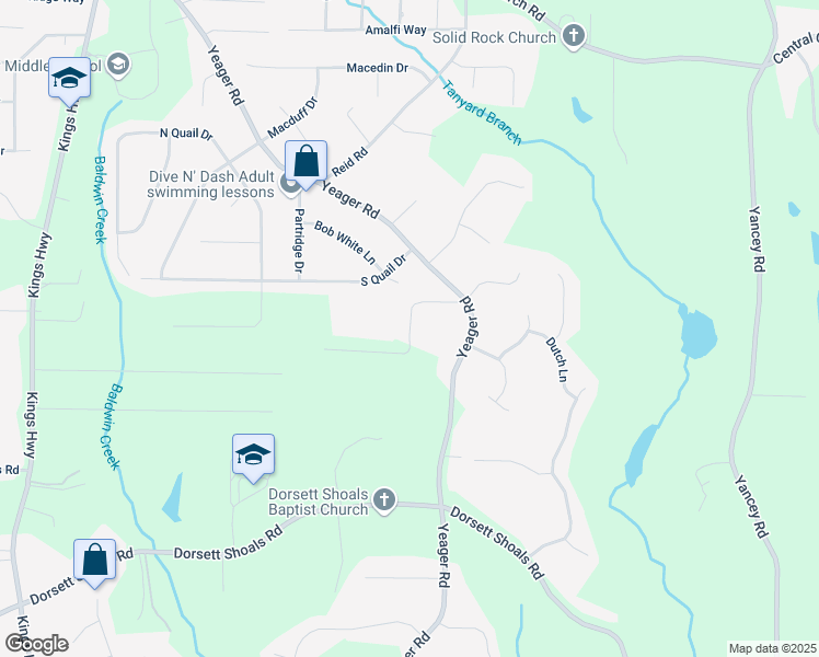map of restaurants, bars, coffee shops, grocery stores, and more near Charley Drive in Douglas County