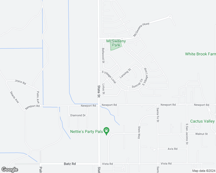 map of restaurants, bars, coffee shops, grocery stores, and more near 3345 Heliotrop Street in Hemet