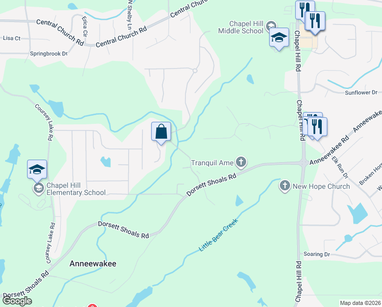 map of restaurants, bars, coffee shops, grocery stores, and more near 4350 Hampton Mill Parkway in Douglasville