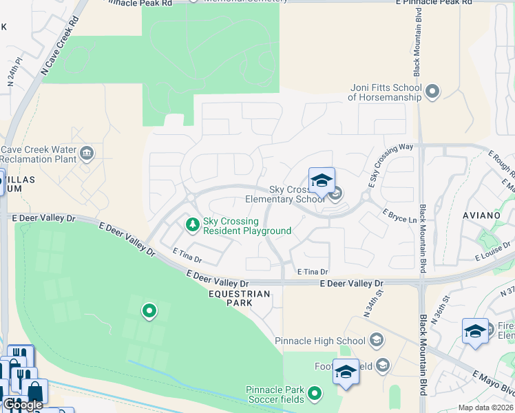 map of restaurants, bars, coffee shops, grocery stores, and more near 22219 North 31st Street in Phoenix