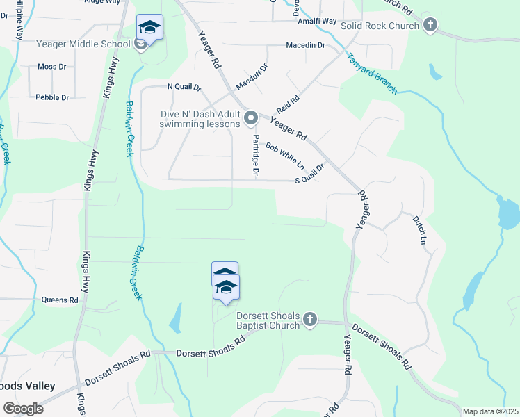 map of restaurants, bars, coffee shops, grocery stores, and more near Charley Drive in Douglas County