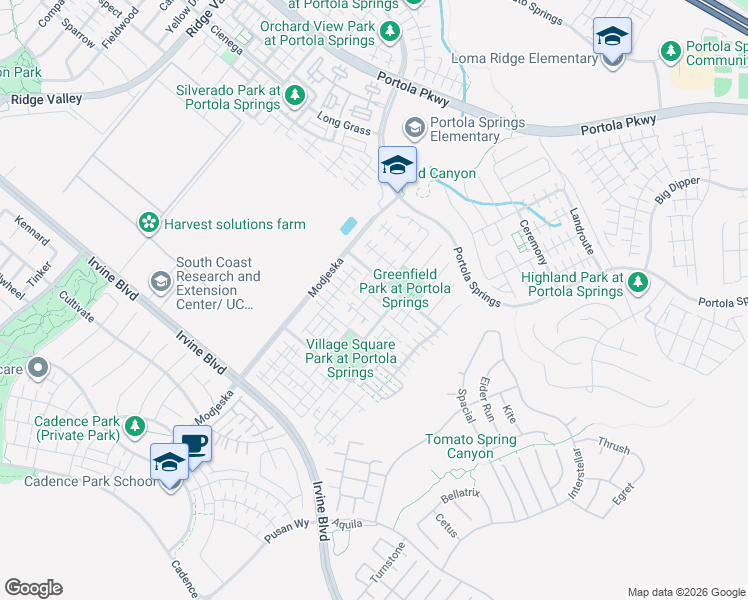 map of restaurants, bars, coffee shops, grocery stores, and more near 101 Trailblaze in Irvine