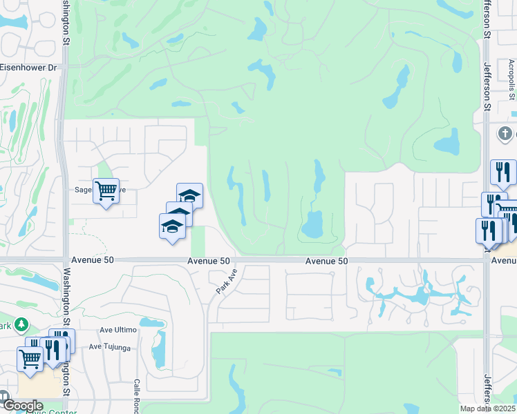 map of restaurants, bars, coffee shops, grocery stores, and more near 49540 Montana Way in La Quinta