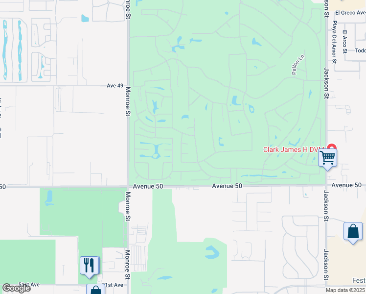 map of restaurants, bars, coffee shops, grocery stores, and more near 82373 David Court in Indio