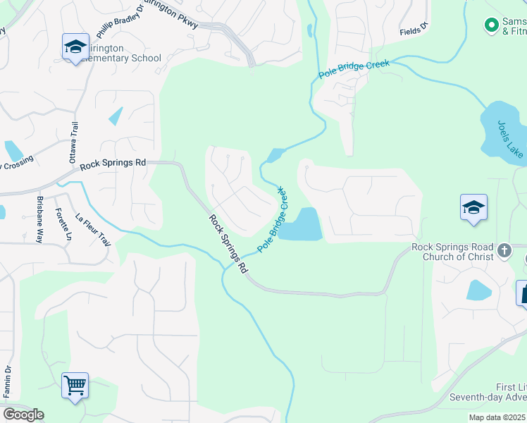 map of restaurants, bars, coffee shops, grocery stores, and more near 3406 Pennington Drive in Stonecrest