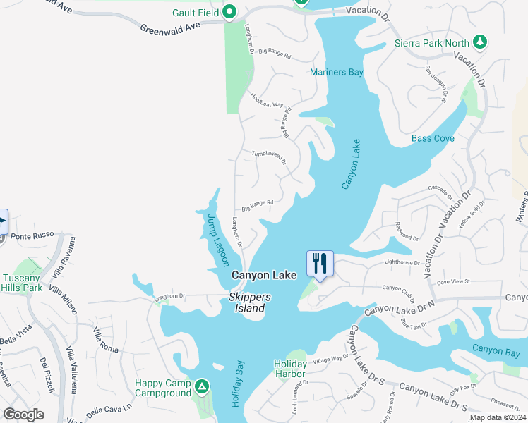 map of restaurants, bars, coffee shops, grocery stores, and more near 29715 Buggywhip Court in Canyon Lake