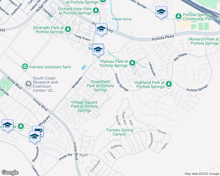 map of restaurants, bars, coffee shops, grocery stores, and more near 113 Windswept in Trabuco Canyon