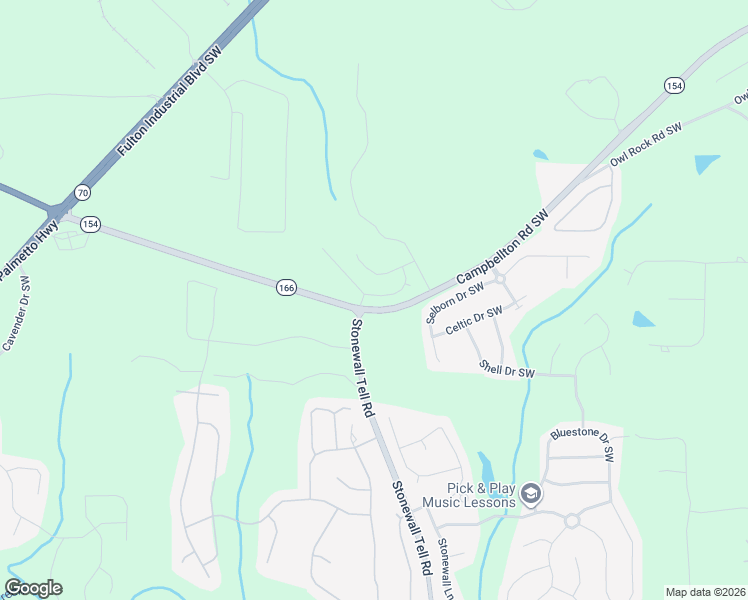 map of restaurants, bars, coffee shops, grocery stores, and more near 6573 Campbellton Rd SW in Atlanta
