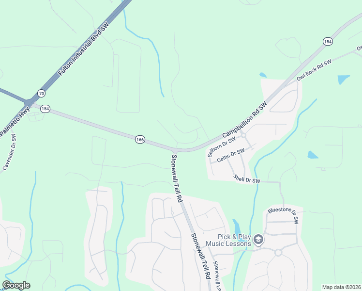 map of restaurants, bars, coffee shops, grocery stores, and more near 6573 Campbellton Rd SW in Atlanta