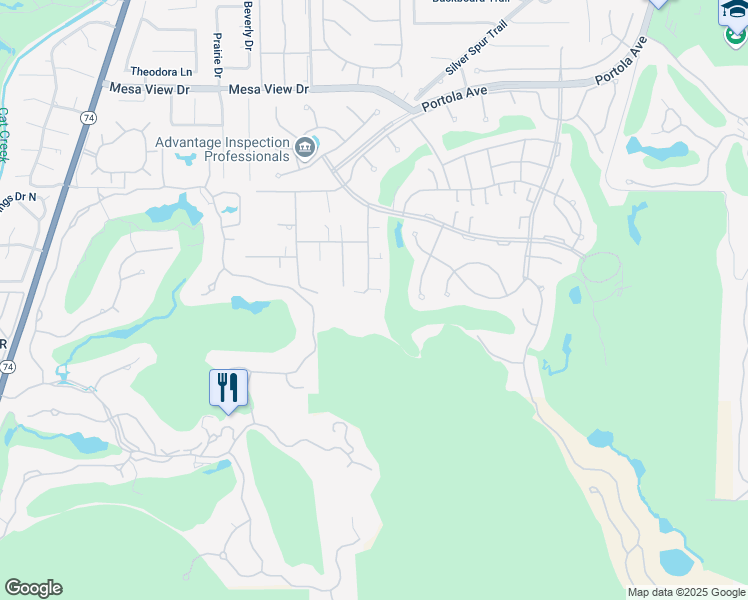 map of restaurants, bars, coffee shops, grocery stores, and more near 49340 Sunrose Lane in Palm Desert