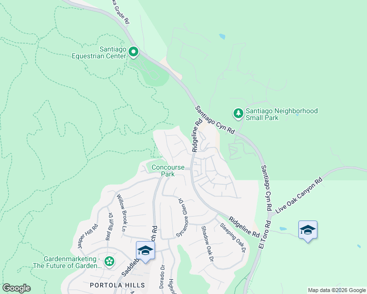 map of restaurants, bars, coffee shops, grocery stores, and more near 28811 Vista Aliso Road in Trabuco Canyon