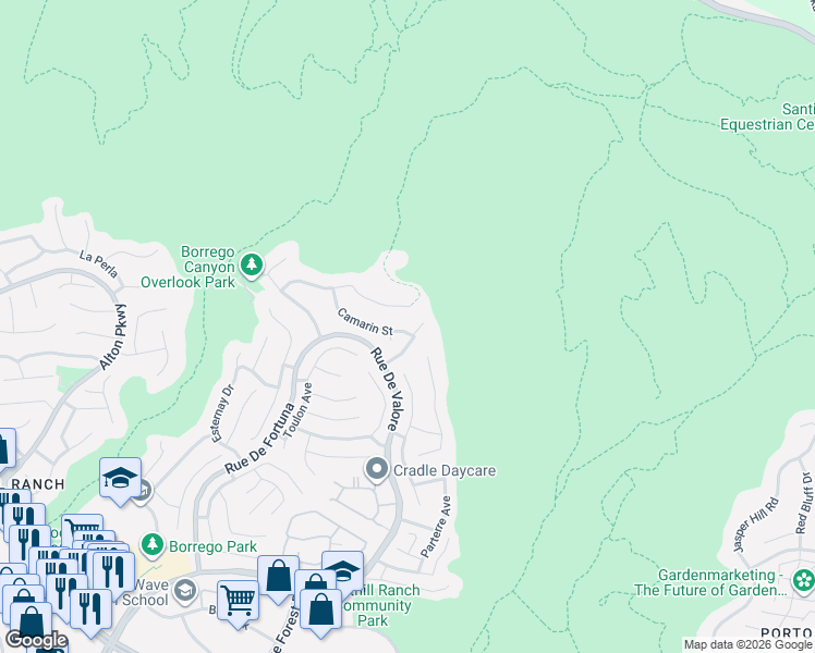 map of restaurants, bars, coffee shops, grocery stores, and more near 2 Celonova Place in Lake Forest
