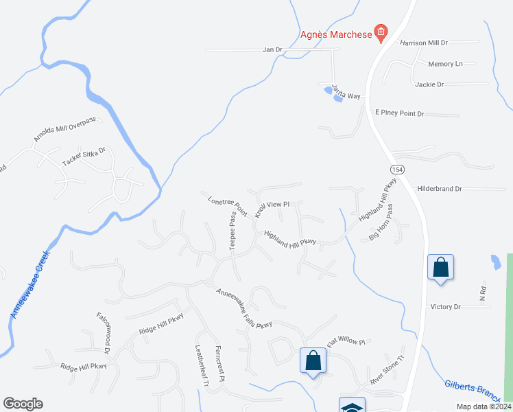 map of restaurants, bars, coffee shops, grocery stores, and more near 2962 Knoll View Place in Douglasville