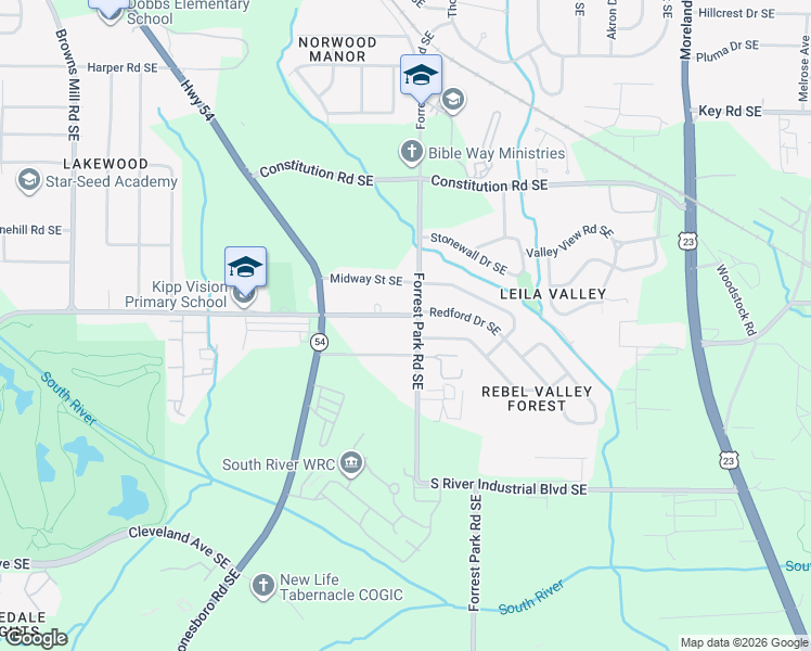 map of restaurants, bars, coffee shops, grocery stores, and more near in Atlanta