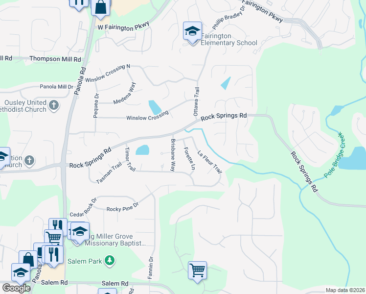 map of restaurants, bars, coffee shops, grocery stores, and more near 3251 Forette Lane in Stonecrest