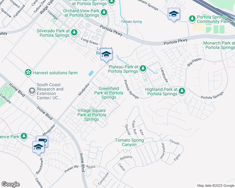 map of restaurants, bars, coffee shops, grocery stores, and more near 120 Briar Rose in Irvine