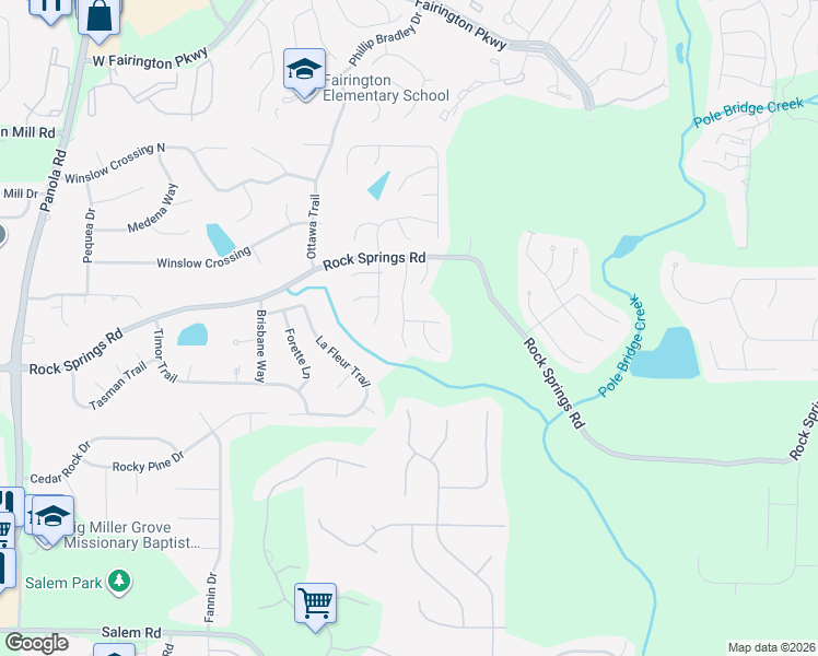 map of restaurants, bars, coffee shops, grocery stores, and more near 3244 Hunters Crossing Point in Stonecrest