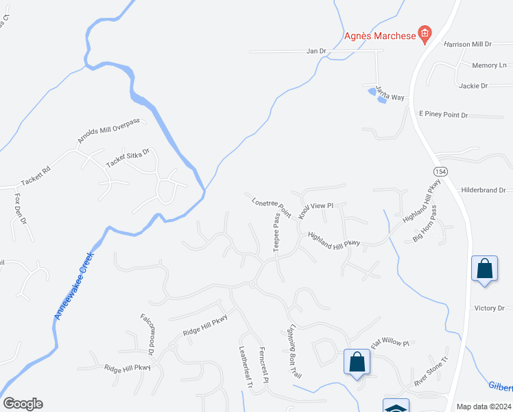 map of restaurants, bars, coffee shops, grocery stores, and more near 3073 Lonetree Point in Douglasville