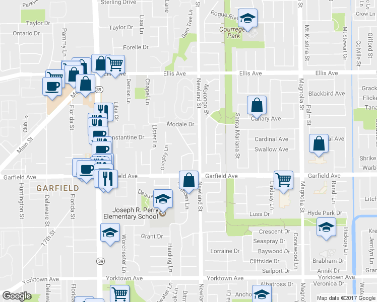 map of restaurants, bars, coffee shops, grocery stores, and more near 8441 Crimson Circle in Huntington Beach