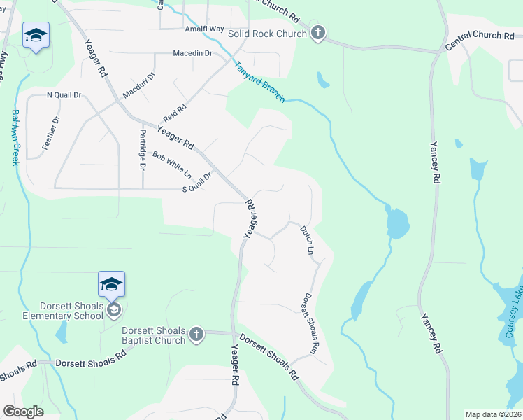 map of restaurants, bars, coffee shops, grocery stores, and more near 4236 Yeager Road in Douglasville