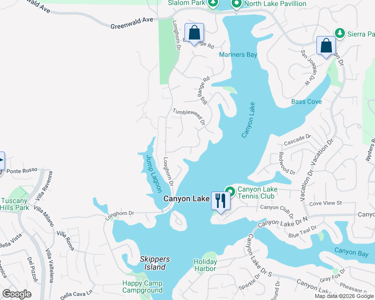 map of restaurants, bars, coffee shops, grocery stores, and more near 29716 Buggywhip Court in Canyon Lake