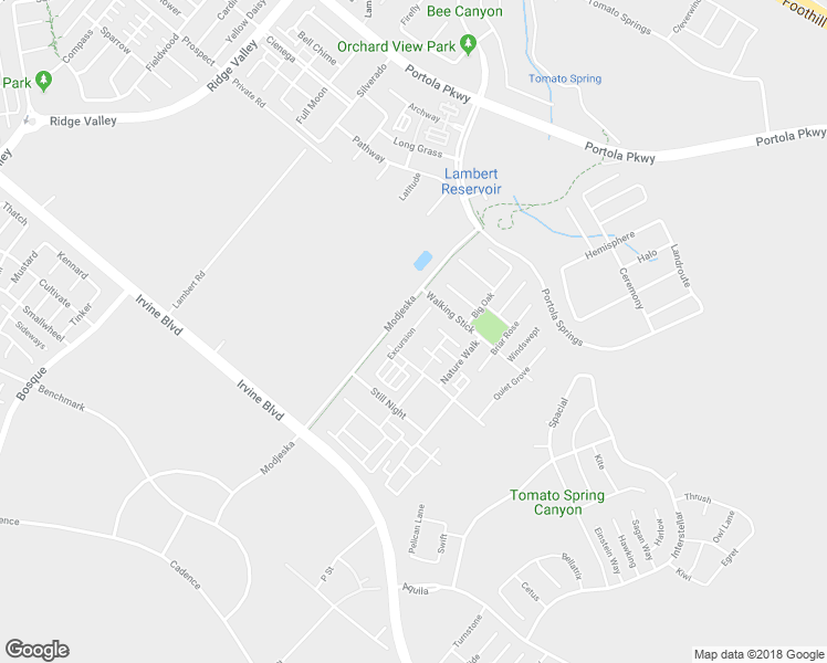 map of restaurants, bars, coffee shops, grocery stores, and more near 161 Excursion in Irvine