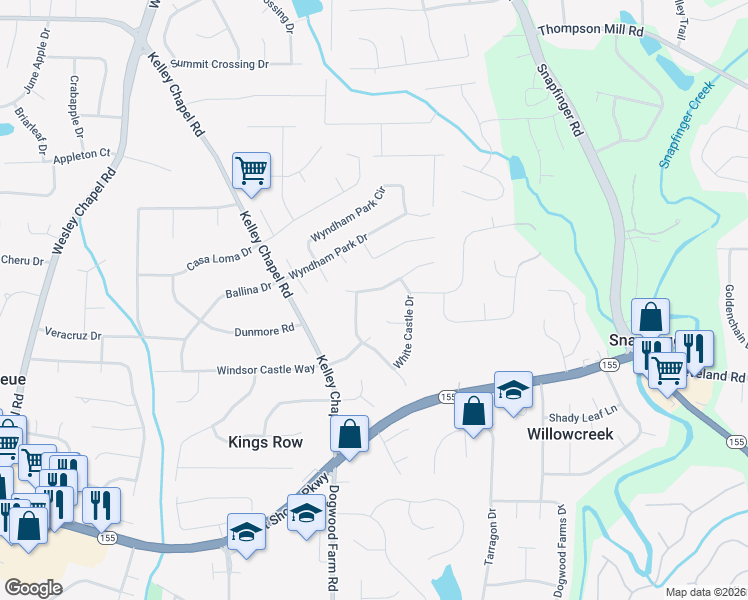 map of restaurants, bars, coffee shops, grocery stores, and more near 3266 Greenvale Way in Decatur