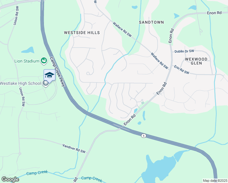 map of restaurants, bars, coffee shops, grocery stores, and more near 2559 Saint Paul Drive Southwest in Atlanta