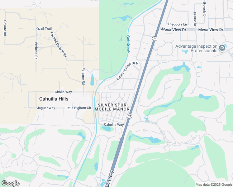 map of restaurants, bars, coffee shops, grocery stores, and more near 1 Desert Fern Lane in Palm Desert