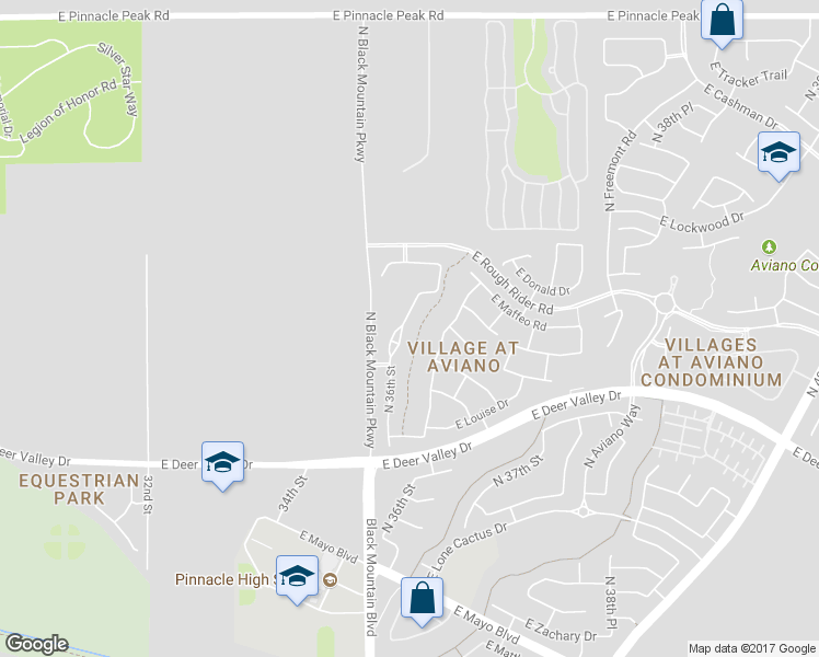 map of restaurants, bars, coffee shops, grocery stores, and more near 22219 North 36th Street in Phoenix