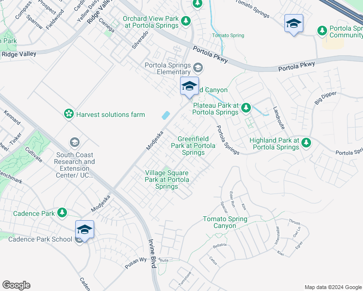 map of restaurants, bars, coffee shops, grocery stores, and more near 212 Trailblaze in Trabuco Canyon