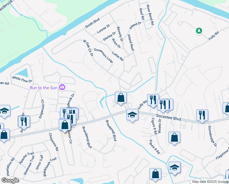map of restaurants, bars, coffee shops, grocery stores, and more near 707 Connie Court in Myrtle Beach