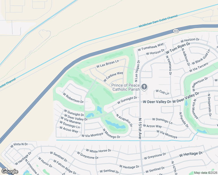 map of restaurants, bars, coffee shops, grocery stores, and more near 22508 North Hermosillo Drive in Sun City West