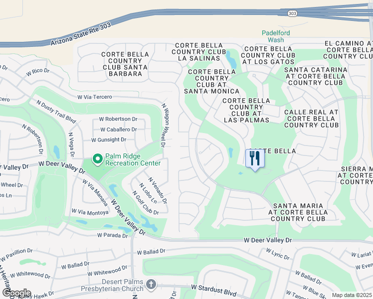 map of restaurants, bars, coffee shops, grocery stores, and more near 13425 West Chapala Court in Sun City West