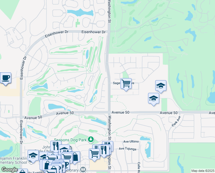map of restaurants, bars, coffee shops, grocery stores, and more near 78485 Calle Remo in La Quinta