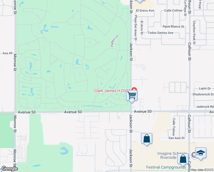 map of restaurants, bars, coffee shops, grocery stores, and more near 49652 Wayne Street in Indio