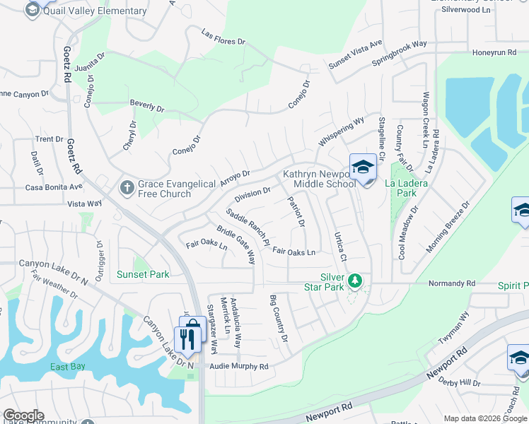 map of restaurants, bars, coffee shops, grocery stores, and more near 24504 Sabaton Circle in Menifee