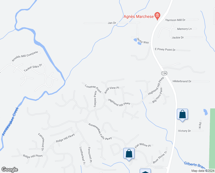 map of restaurants, bars, coffee shops, grocery stores, and more near 2952 Knoll View Place in Douglasville