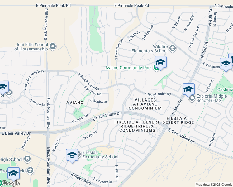 map of restaurants, bars, coffee shops, grocery stores, and more near 22310 North Freemont Road in Phoenix