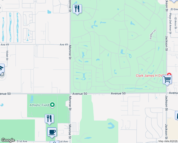 map of restaurants, bars, coffee shops, grocery stores, and more near 82293 Travolta Avenue in Indio