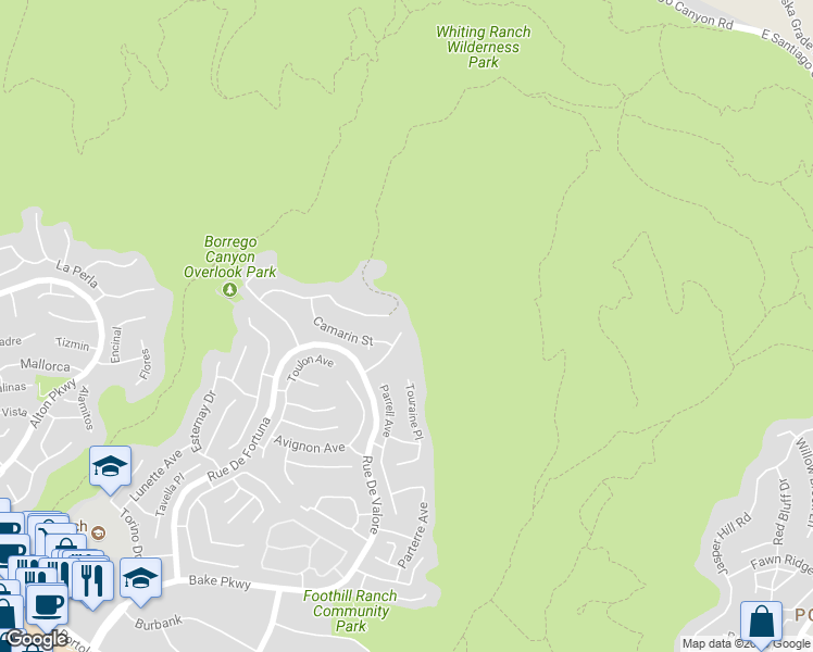 map of restaurants, bars, coffee shops, grocery stores, and more near 2 Celonova Place in Lake Forest
