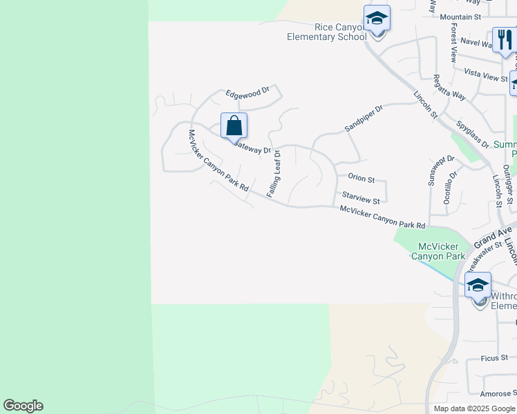 map of restaurants, bars, coffee shops, grocery stores, and more near 29324 Point Shore Drive in Lake Elsinore